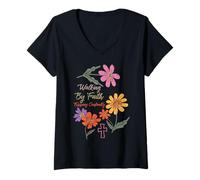 Femme Walking by Faith Tripping, des Femmes chrétiennes constamment drôles T-Shirt avec Col en V