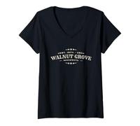 Femme Walnut Grove, Minnesota, États-Unis, fondée en 1870, rives de Plum Creek T-Shirt avec Col en V