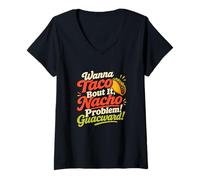 Femme Wanna Taco Bout It Nacho Guacward Humour T-Shirt avec Col en V