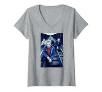 Femme Warm Jets Indie Pop Band Louis Jones par Andy Willsher T-Shirt avec Col en V