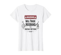 Femme Warning Will Trade Husband for Vintage Patterns Crochet T-Shirt