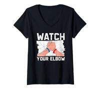 Femme Watch Your Elbow Wrestler Arm Wrestling Arm Wrestling T-Shirt avec Col en V