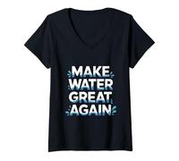 Femme Water Treatment Plant Operator Make Water Great Again T-Shirt avec Col en V
