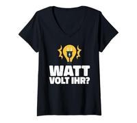 Femme Watt Volt Votre Compagnon électricien et apprenti Disant T-Shirt avec Col en V
