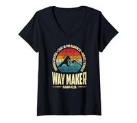 Femme Waymaker Promise Keeper Miracle Worker Christian Men T-Shirt avec Col en V
