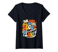 Femme We are All on The Decoy Plane T-Shirt avec Col en V