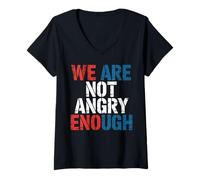 Femme We are Not Angry Enough Constitution américaine T-Shirt avec Col en V