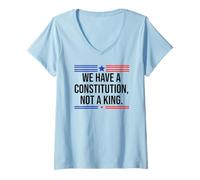 Femme We Have a Constitution Not a King Protest No Kings Resist US T-Shirt avec Col en V