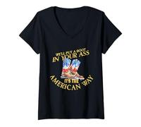 Femme We 'll Put A Boot In Your Ass Western Cowgirl 4 juillet T-Shirt avec Col en V