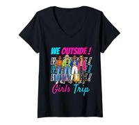 Femme We Outside Girls Trip 2026 Matching Group Vacation T-Shirt avec Col en V
