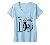 Femme We Still Do 20 Years Funny Couple 20th Wedding Anniversary T-Shirt avec Col en V