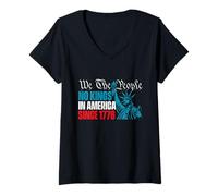 Femme We The People No Kings in America Since 1776 - Anti-Monarchie T-Shirt avec Col en V