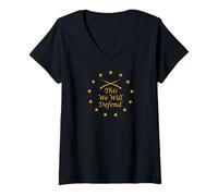 Femme We Will Defend 76 T-Shirt avec Col en V