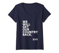 Femme We Will Get Our Country Back - Restore Britain UK T-Shirt avec Col en V
