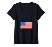 Femme Wearing a Mask is Patriotic T-Shirt avec Col en V