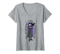Femme Wednesday Season 2 I Love The Smell of Sorrow in The Morning T-Shirt avec Col en V