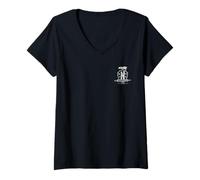 Femme Wednesday Season 2 Nevermore Camp Outcast White Pocket Logo T-Shirt avec Col en V