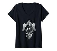 Femme Wednesday Season 2 Thrive Or Die Grandmama & Wednesday T-Shirt avec Col en V