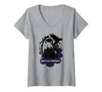 Femme Wednesday Socially Distant Nevermore Academy Poster T-Shirt avec Col en V