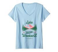 Femme Week-End de Vacances sur Le lac Providence Rhode Island T-Shirt avec Col en V