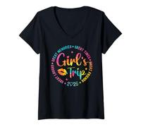 Femme Week-end pour filles, voyages 2026 T-Shirt avec Col en V
