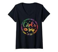 Femme Week-end pour filles, voyages 2026 T-Shirt avec Col en V
