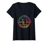 Femme Week-end pour filles : Women We Are Trouble, voyage pour filles T-Shirt avec Col en V