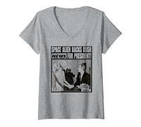 Femme Weekly World News - Alien for President Cove T-Shirt avec Col en V
