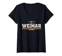 Femme Weimar Germany/Deutschland T-Shirt avec Col en V