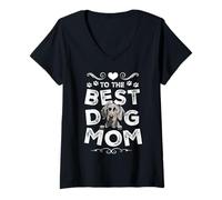 Femme Weimaraner Best Dog Mom Dogs Lovers Funny Mothers Day T-Shirt avec Col en V