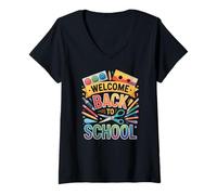 Femme Welcome Back to School T-Shirt avec Col en V