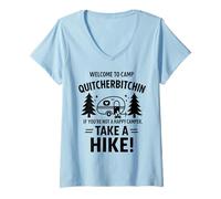 Femme Welcome To Camp Quitcherbitchini If you're not happy camper T-Shirt avec Col en V