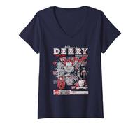 Femme Welcome to Derry Pennywise Catalogue T-Shirt avec Col en V