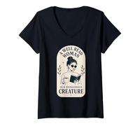 Femme Well Read Woman Booklover Reader Bibliophile Reading T-Shirt avec Col en V