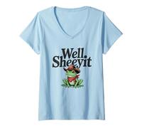 Femme Well Sheeyit Grenouille T-Shirt avec Col en V