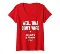 Femme Well That Didn't Work Histoire du marxisme abrégé T-Shirt avec Col en V