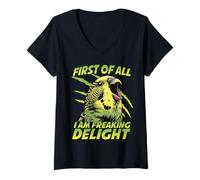 Femme Welli Perruche Perroquet Porte-Oiseau drôle Perruche T-Shirt avec Col en V