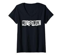 Femme Weltschmerz T-Shirt avec Col en V
