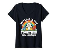 Femme We're All in This Together Like Hostages Sarcastic Humour T-Shirt avec Col en V