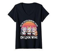 Femme We're Never Drinking Again Oh Look Wine Faire la fête - T-Shirt avec Col en V