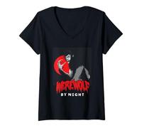 Femme Werewolf By Night Halloween T-Shirt avec Col en V