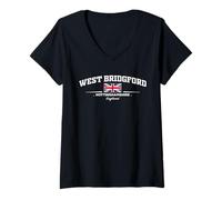 Femme West Bridgford England T-Shirt avec Col en V