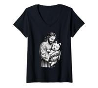 Femme West Highland White Terrier et Jésus Christian Faith Dog T-Shirt avec Col en V