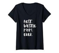 Femme Westies Best Westie Mom Ever West Highland White Terrier T-Shirt avec Col en V