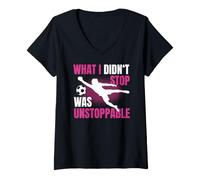 Femme What I Didn't Stop Was Unstoppable Gardienne De But T-Shirt avec Col en V