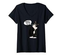 Femme What is Wrong with You? Cat Funny Humor T-Shirt avec Col en V