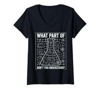 Femme What Part of Don't You Understand Physics Humor T-Shirt avec Col en V