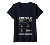 Femme What Part of Don't You Understand Programmer Computer T-Shirt avec Col en V
