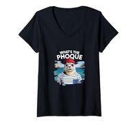 Femme What The Phoque Fier d’être Breton T-Shirt avec Col en V