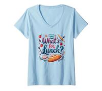 Femme Whats for Lunch Funny Lunch Lady T-Shirt avec Col en V